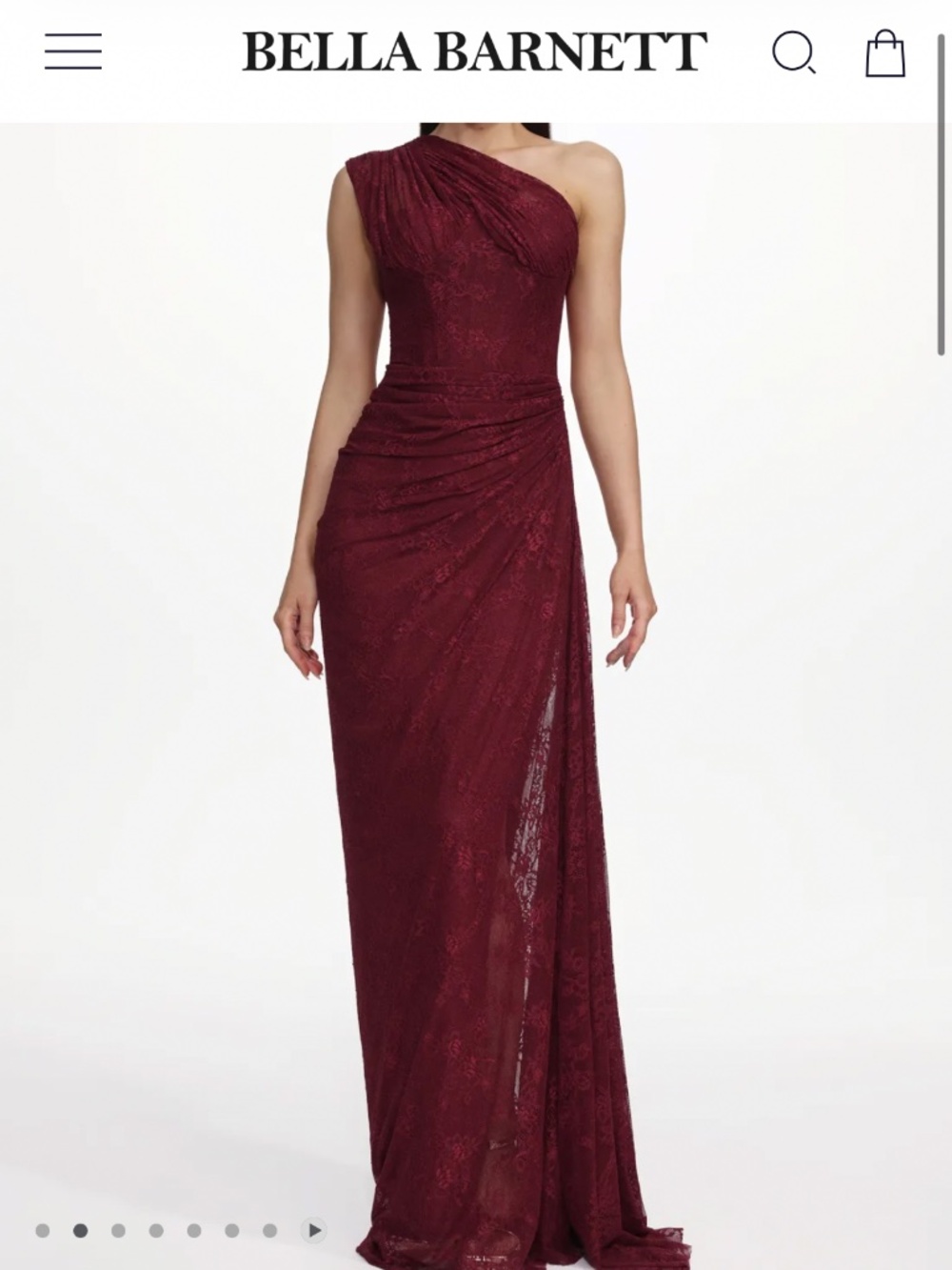 Finch Romantic Contour Sleeveless Ruched Lace Knit Maxi Dress